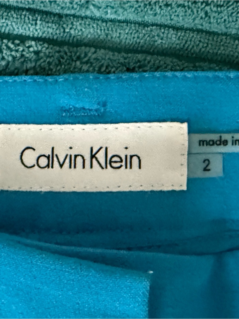 Calvin Klein Bright Teal Pencil Skirt - Picture 3 of 3